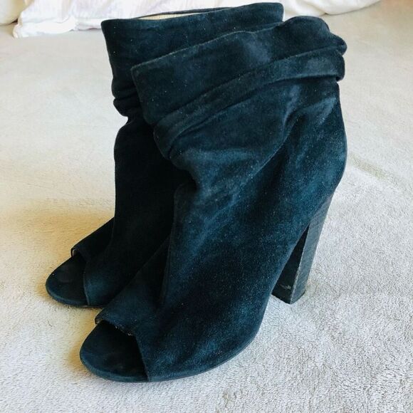 Chinese Laundry by Kristin Cavallari Black Suede Laurel Peep Toe Bootie - Picture 3 of 13